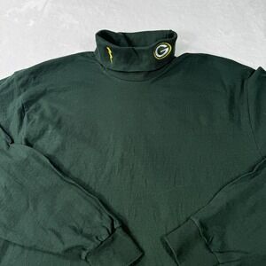 Vintage Pro Player Green Bay Packers Turtle Neck Mens Shirt Large Long‎ Sleeve